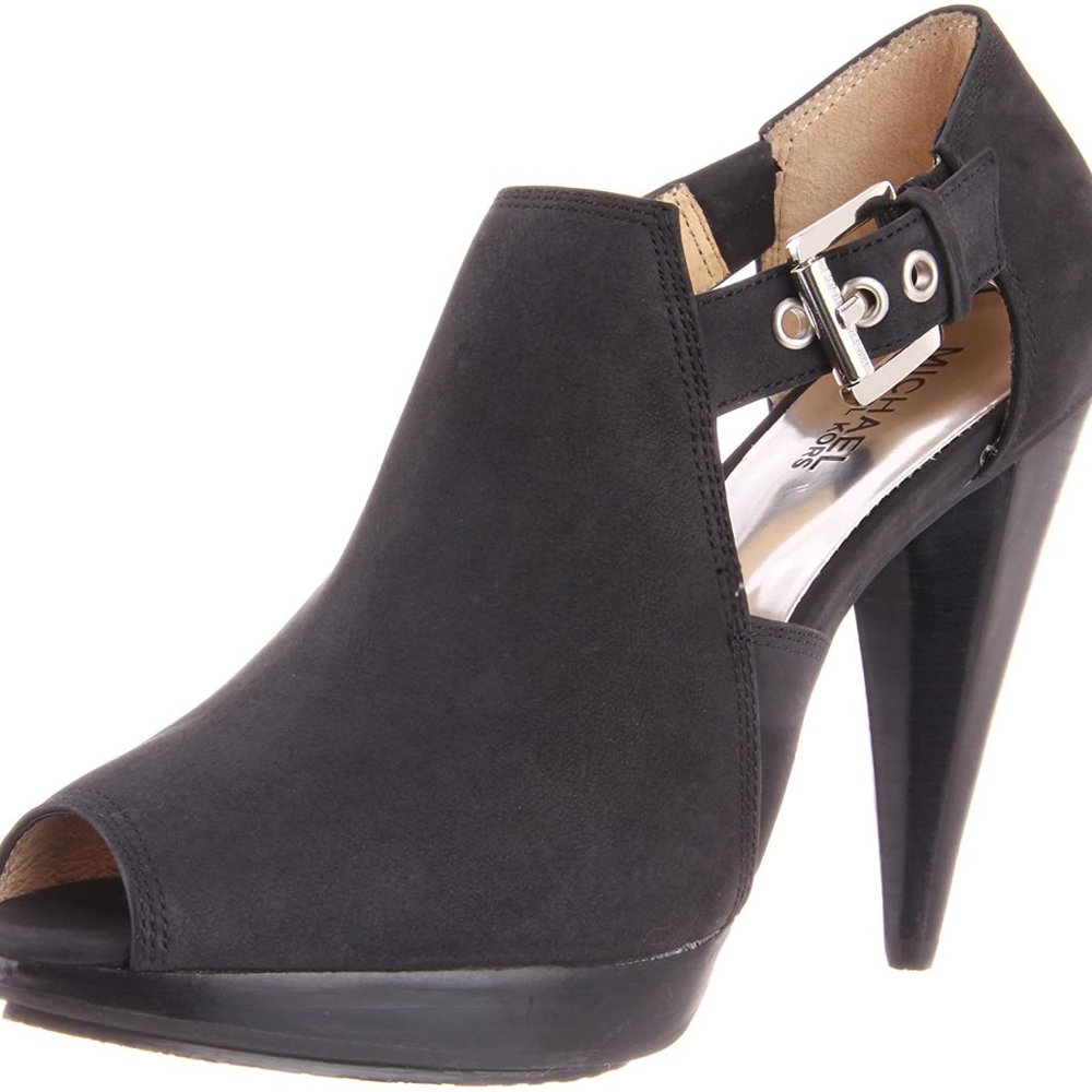 Michael Michael Kors Greenwich Leather Heeled Bootie Women’s size 6.5 M Black